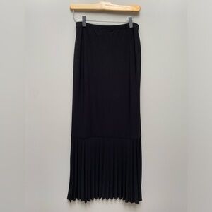 Joseph Ribkoff long black skirt with pleated bottom.